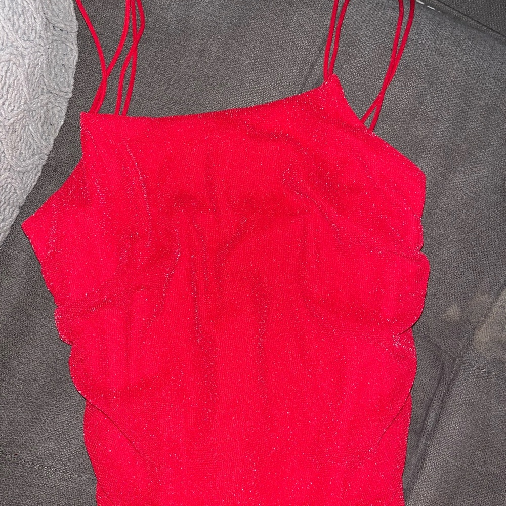 Red party dress